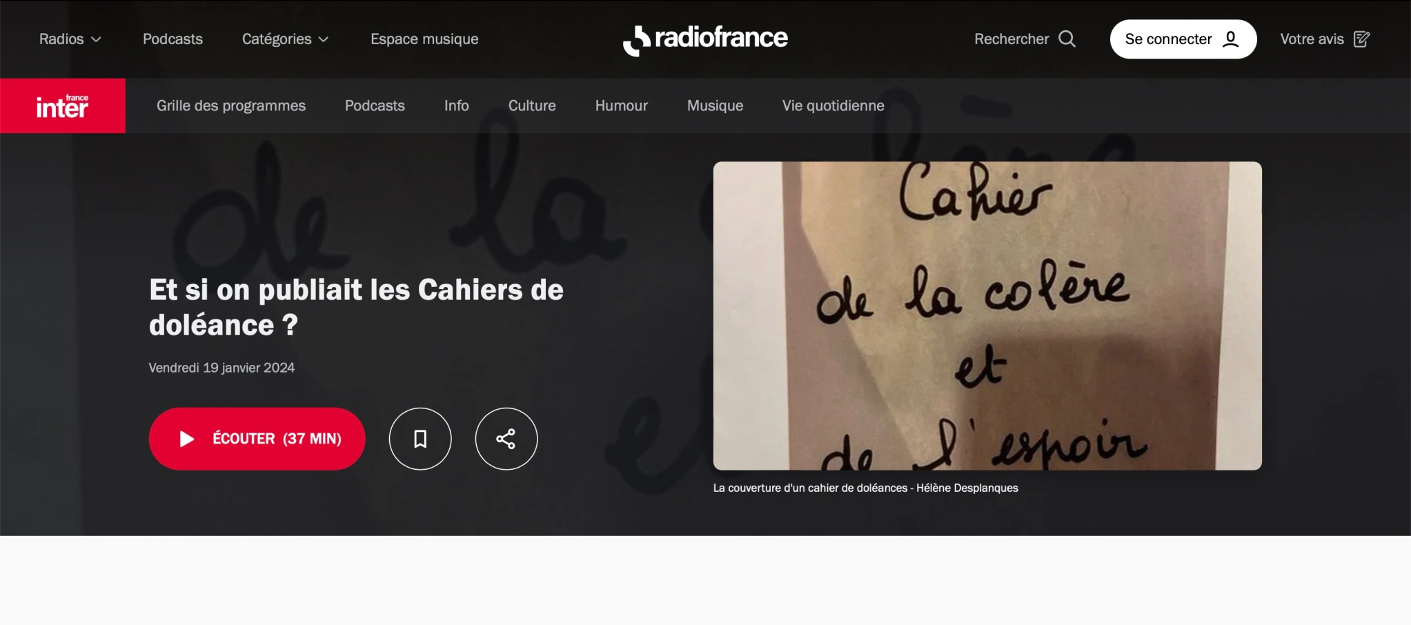 Et si on publiait les Cahiers de Doléances &#8211; France Inter